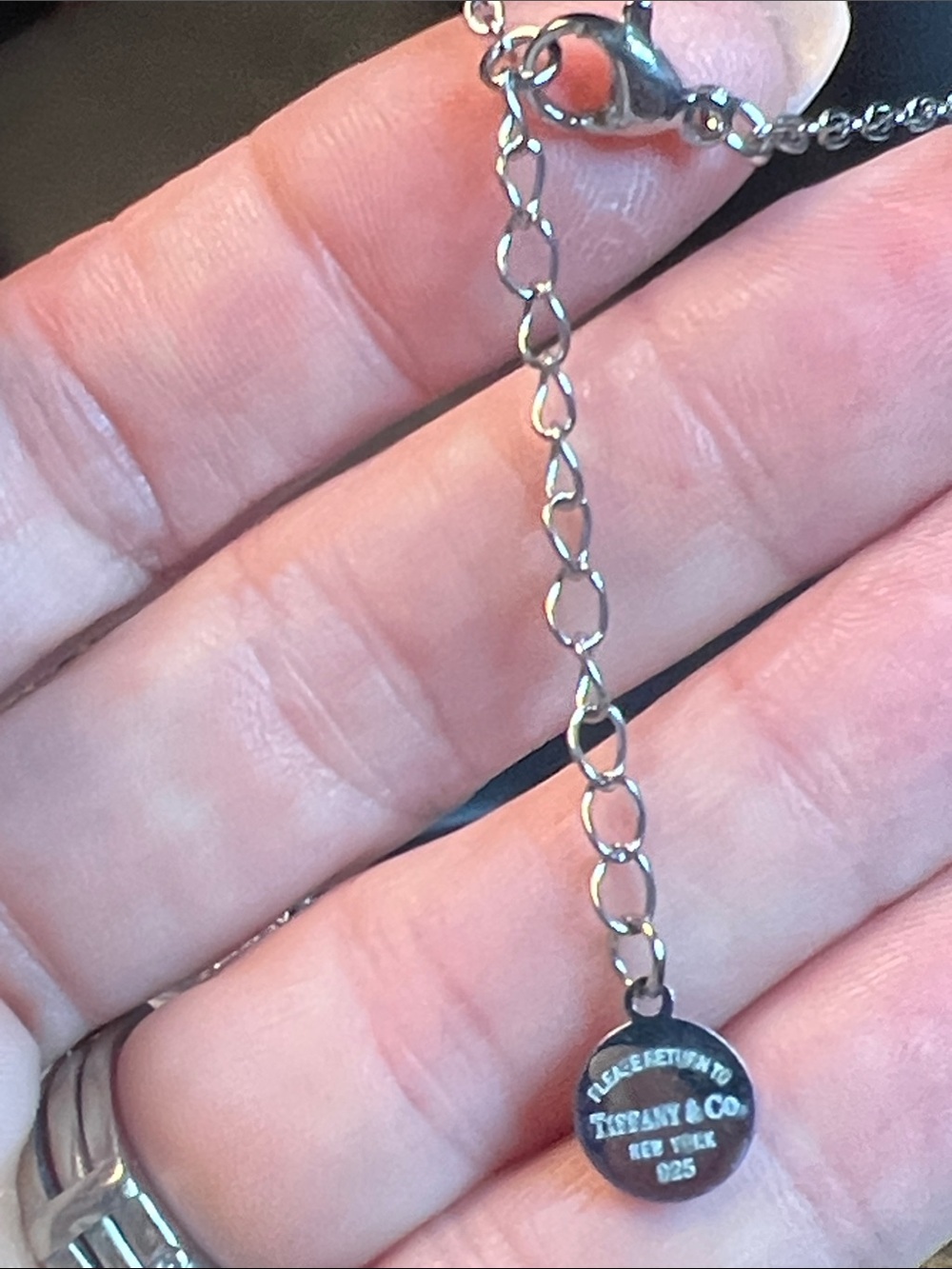 Heart Tag Necklace with Pink Accent - Picture 6 of 6